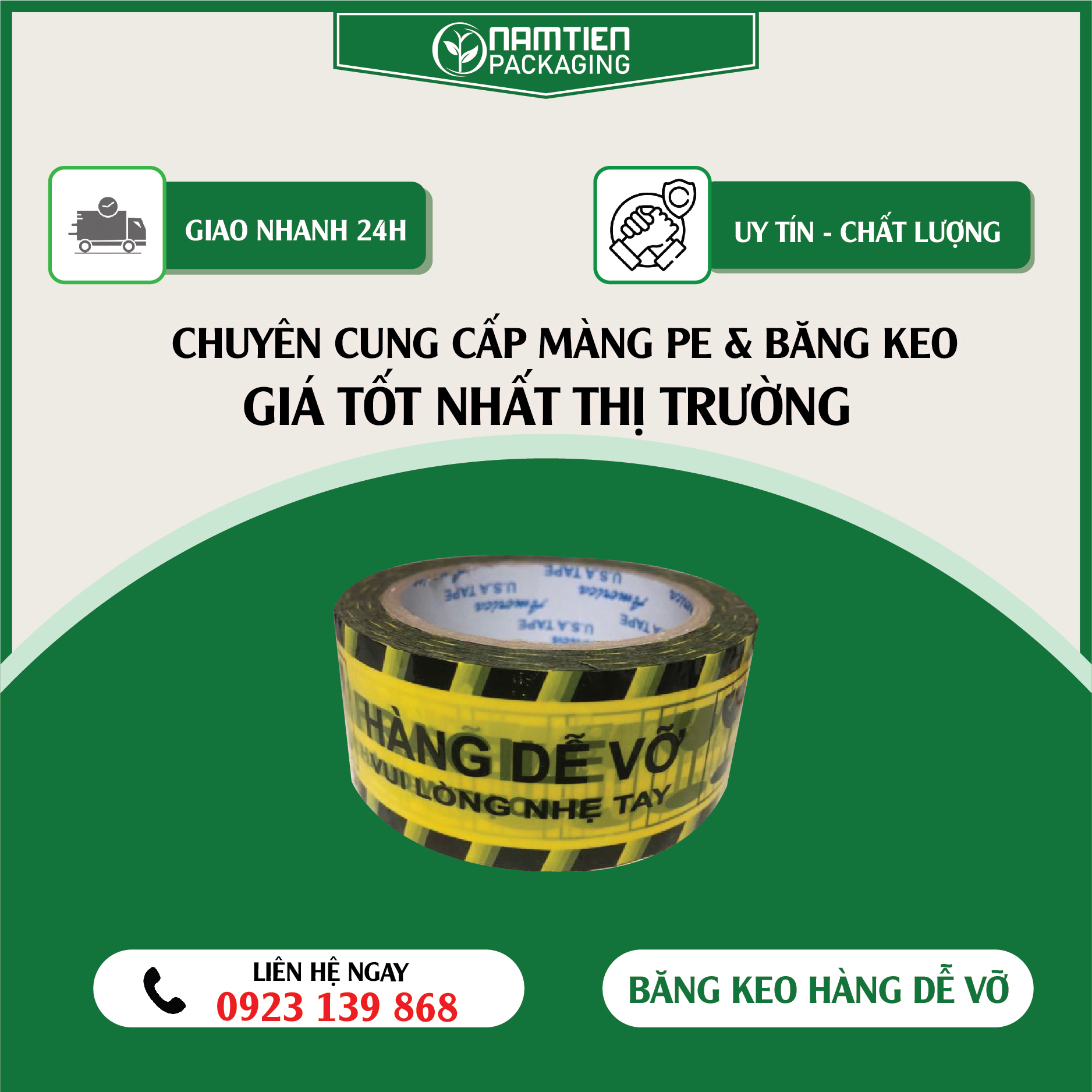Băng Keo Hàng Dễ Vỡ (1 cây gồm 6 cuộn)